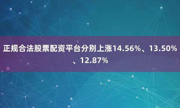 正规合法股票配资平台分别上涨14.56%、13.50%、12.87%